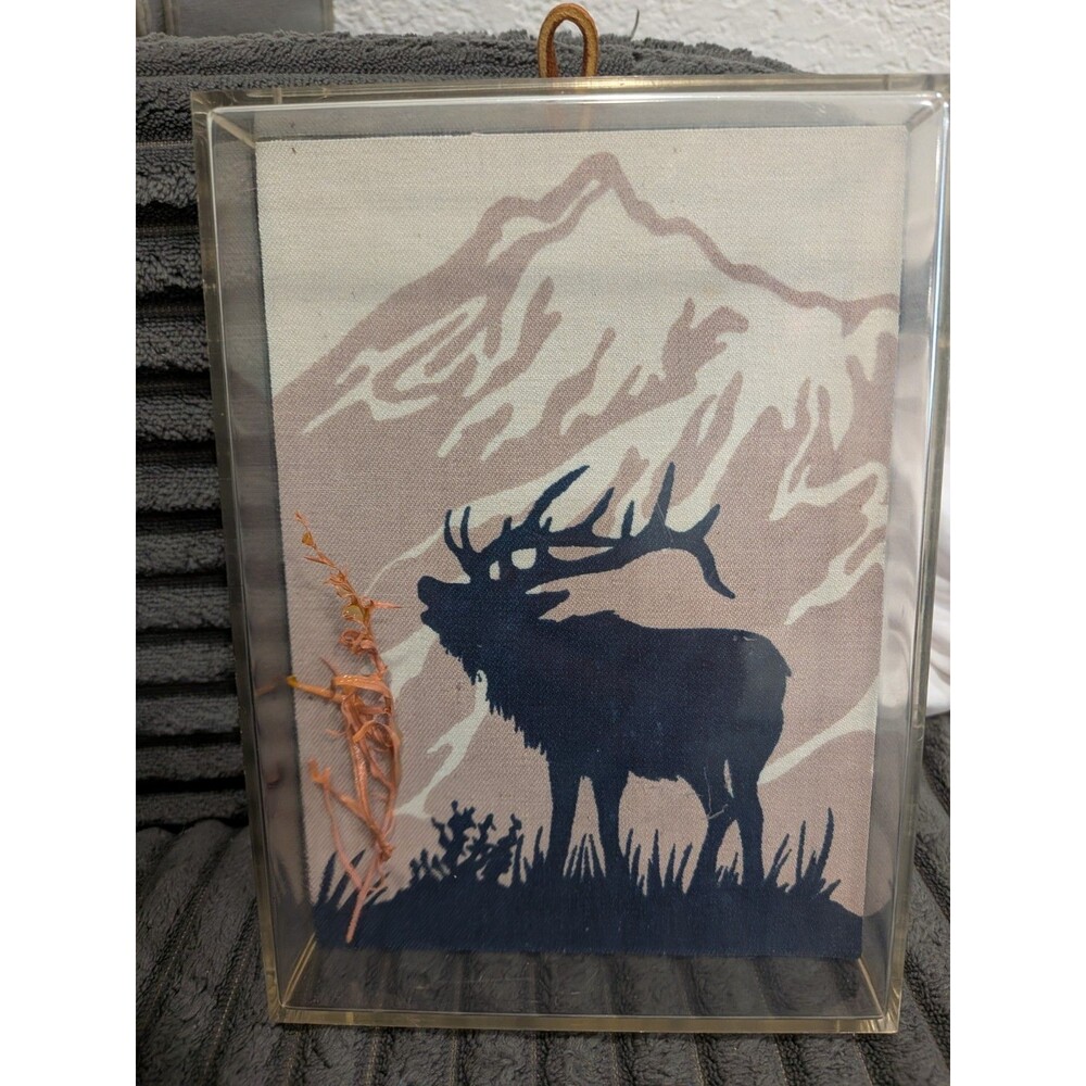 Vintage 1987 Cavu Ranch 3D Acrylic Shadow Box Art - Philip Lockard Silhouette El